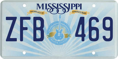 MS license plate ZFB469