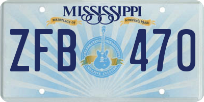MS license plate ZFB470