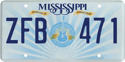 MS license plate ZFB471