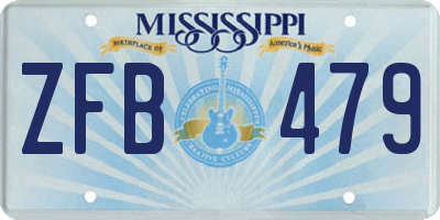 MS license plate ZFB479