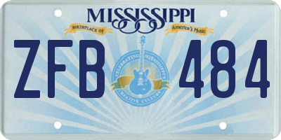 MS license plate ZFB484