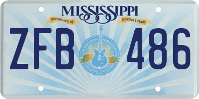 MS license plate ZFB486