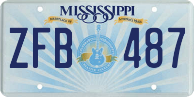 MS license plate ZFB487