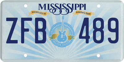 MS license plate ZFB489
