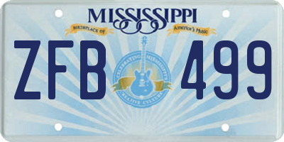 MS license plate ZFB499