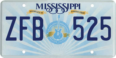 MS license plate ZFB525