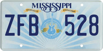 MS license plate ZFB528