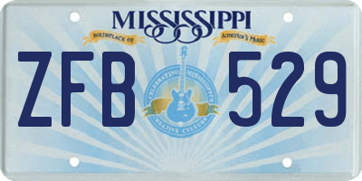 MS license plate ZFB529