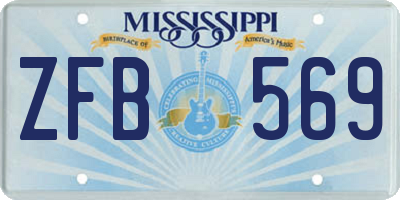 MS license plate ZFB569