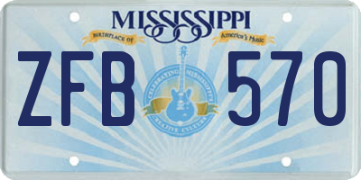 MS license plate ZFB570