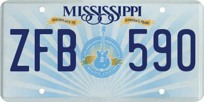 MS license plate ZFB590