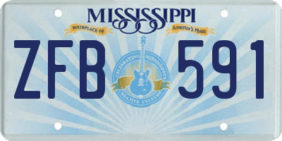 MS license plate ZFB591