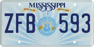 MS license plate ZFB593
