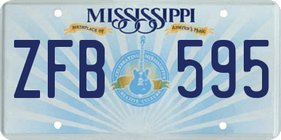MS license plate ZFB595