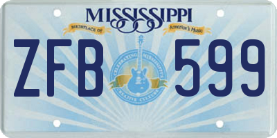 MS license plate ZFB599