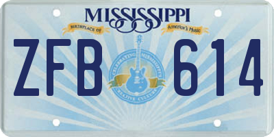 MS license plate ZFB614