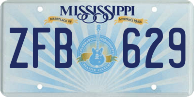 MS license plate ZFB629