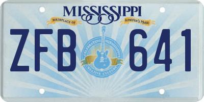 MS license plate ZFB641