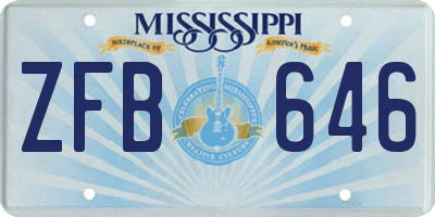 MS license plate ZFB646