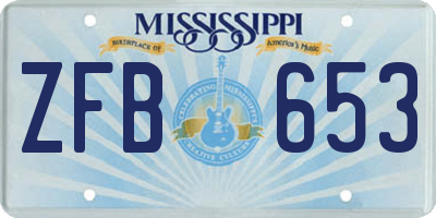 MS license plate ZFB653