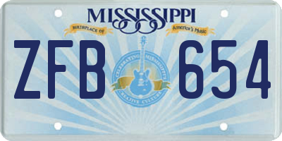 MS license plate ZFB654