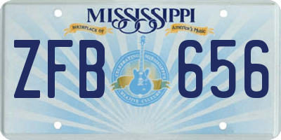 MS license plate ZFB656