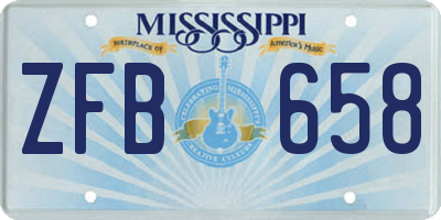 MS license plate ZFB658