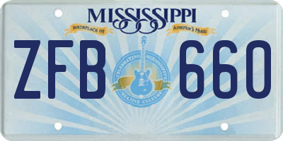 MS license plate ZFB660