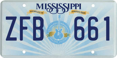 MS license plate ZFB661