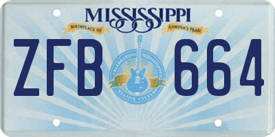 MS license plate ZFB664