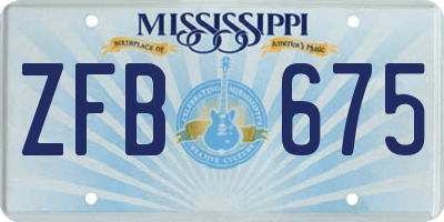 MS license plate ZFB675