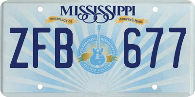MS license plate ZFB677