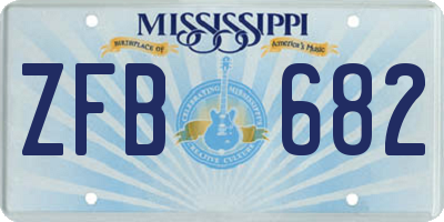 MS license plate ZFB682