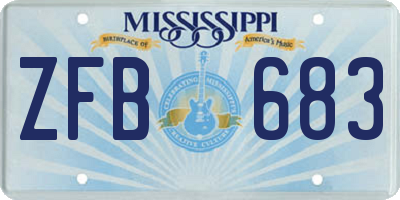 MS license plate ZFB683