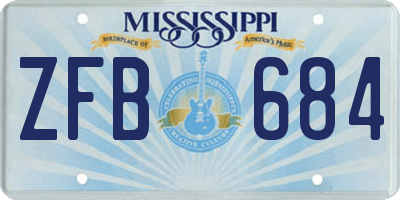 MS license plate ZFB684