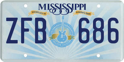 MS license plate ZFB686