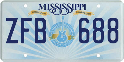 MS license plate ZFB688