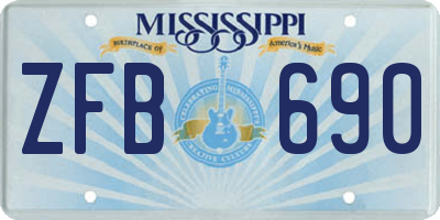 MS license plate ZFB690