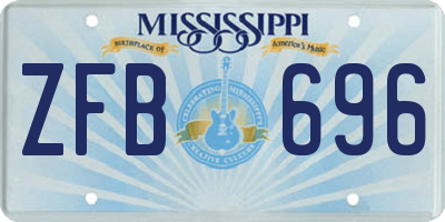 MS license plate ZFB696
