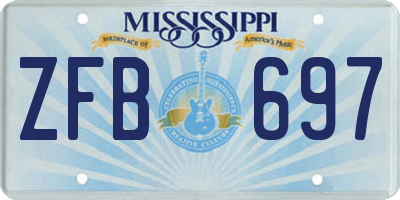 MS license plate ZFB697