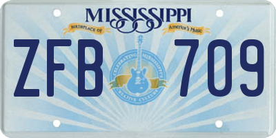 MS license plate ZFB709