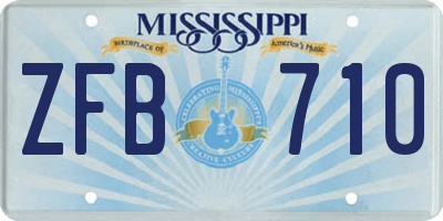 MS license plate ZFB710