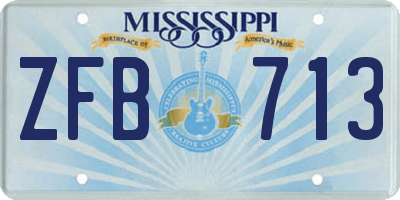 MS license plate ZFB713
