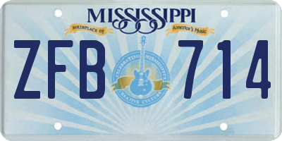 MS license plate ZFB714