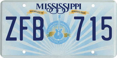 MS license plate ZFB715