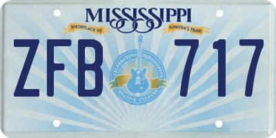 MS license plate ZFB717
