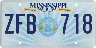 MS license plate ZFB718