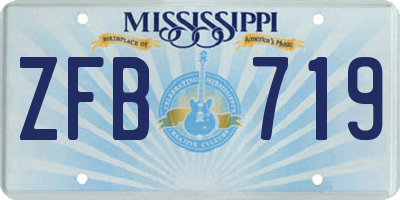 MS license plate ZFB719