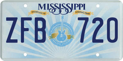 MS license plate ZFB720