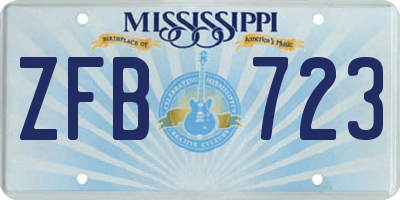 MS license plate ZFB723
